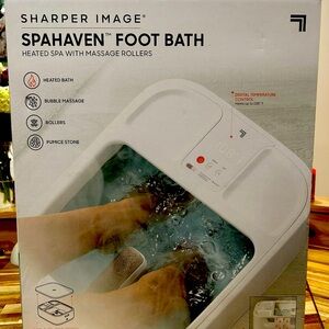 Sharper Image Spahaven heated foot spa with massage rollers. Brand New In Box.